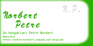 norbert petre business card